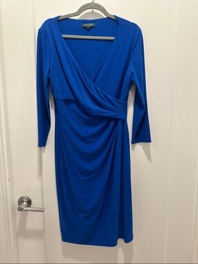 Ralph Lauren 3/4th Sleeve Ruched Dress Size 10